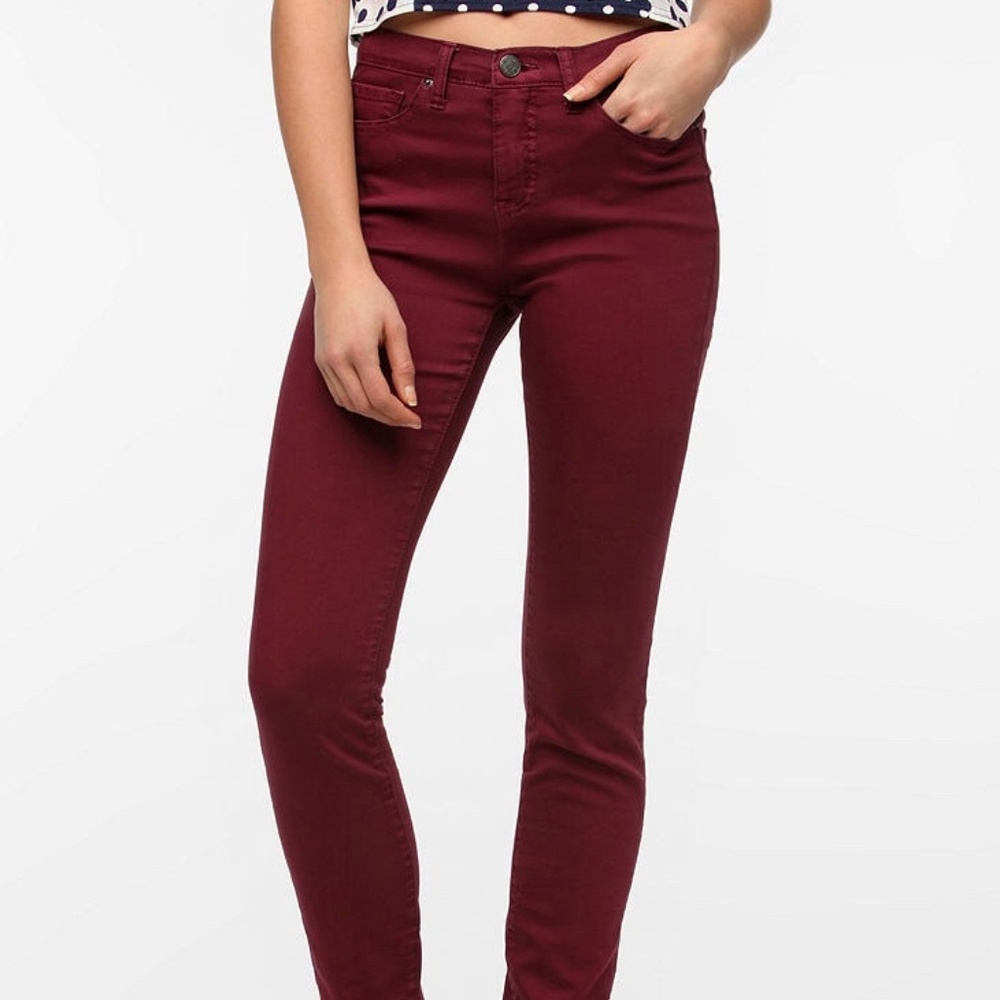 BDG - Maroon Mid Rise Twig Ankle Jeans